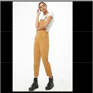Forever 21 women's corduroy tumeric gold overalls small